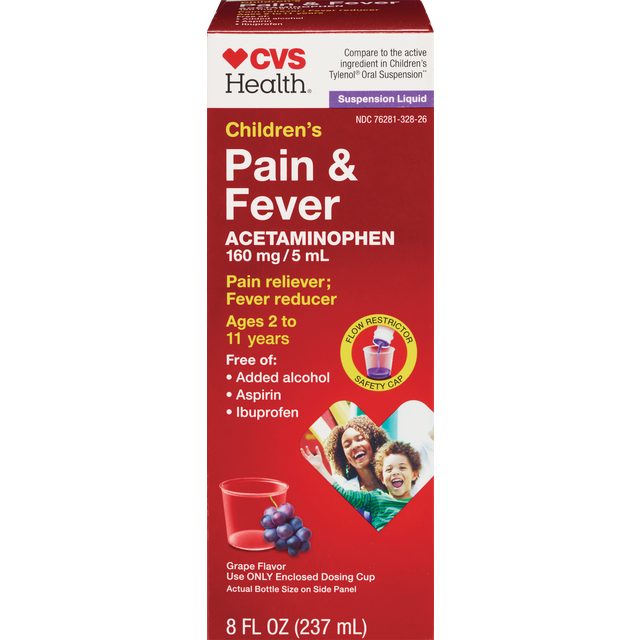 slide 1 of 1, CVS Children's Apap Lqd Grape 8Z, 8 oz