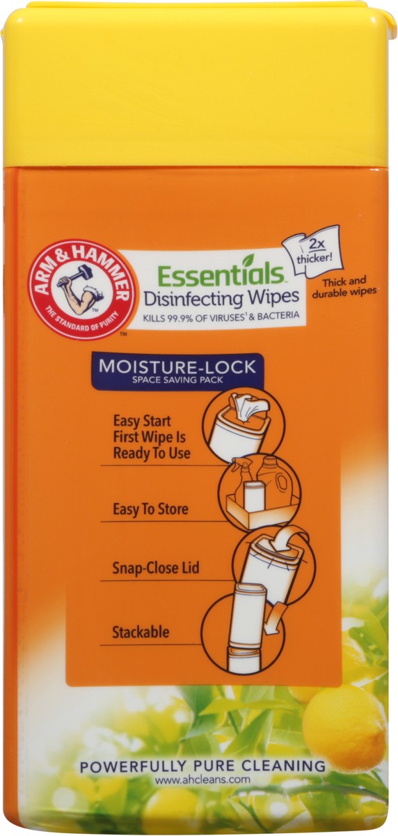 slide 2 of 12, ARM & HAMMER Essentials Disinfecting Lemon Orchard Wet Wipes 110 ea, 110 ct