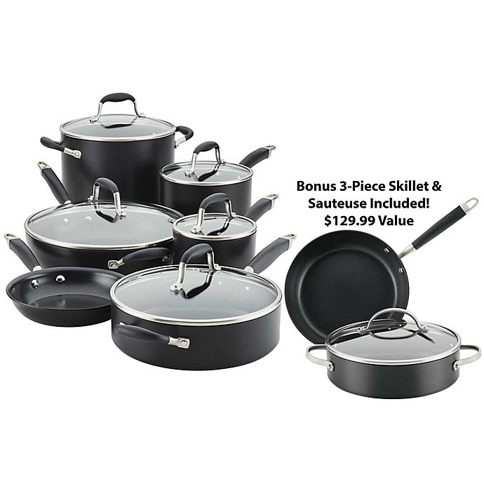 slide 1 of 9, Anolon Advanced Home Hard-Anodized Nonstick Cookware Set - Onyx, 11 ct