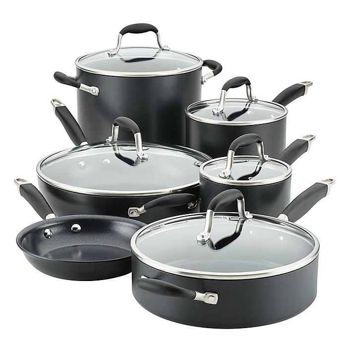 slide 8 of 9, Anolon Advanced Home Hard-Anodized Nonstick Cookware Set - Onyx, 11 ct