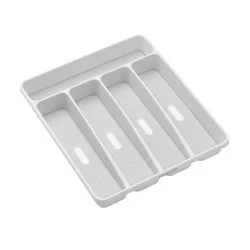 Madesmart White & Gray 5-Compartment Silverware Tray