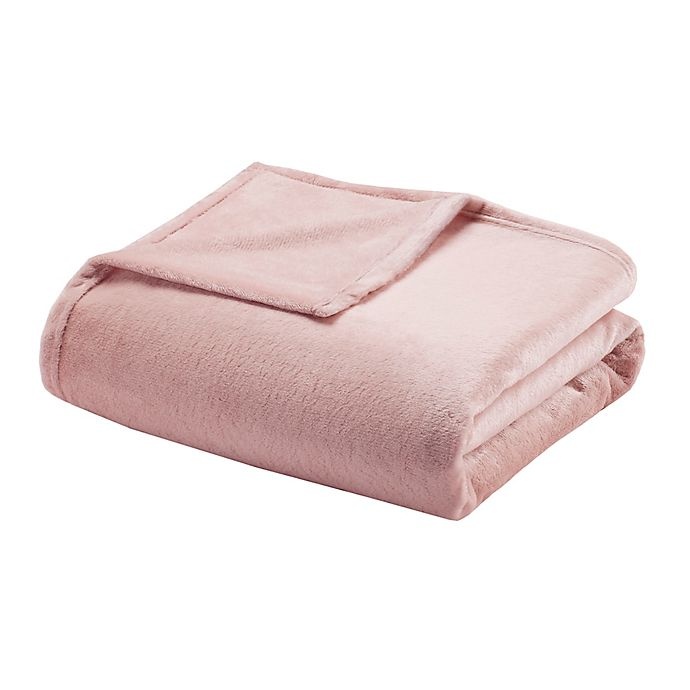 slide 1 of 3, Madison Park Microlight Twin Blanket - Blush, 1 ct