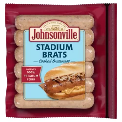 Johnsonville Stadium Brats Cooked Bratwurst