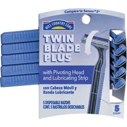 Hill Country Essentials Men's Twin Blade Plus with Pivoting Head Disposable Razors