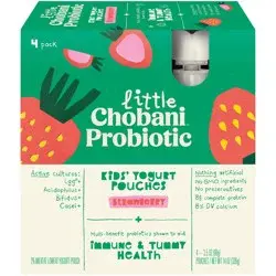 Little Chobani Probiotic Pouches Strawberry 3.5oz 4-pack