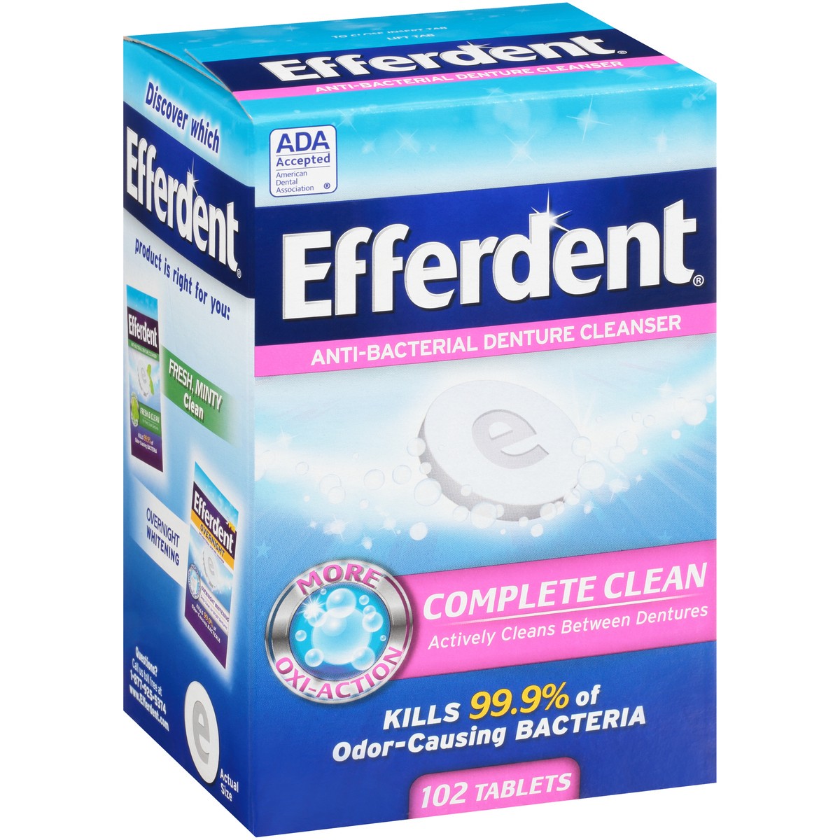 slide 6 of 9, Efferdent Denture & Retainer Cleanser Tablets, Complete Clean, 102 ct