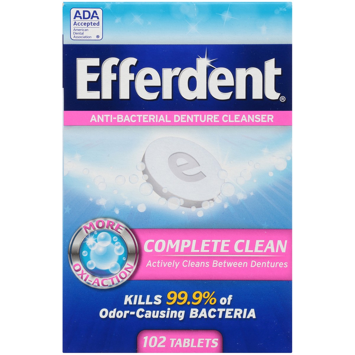 slide 7 of 9, Efferdent Denture & Retainer Cleanser Tablets, Complete Clean, 102 ct