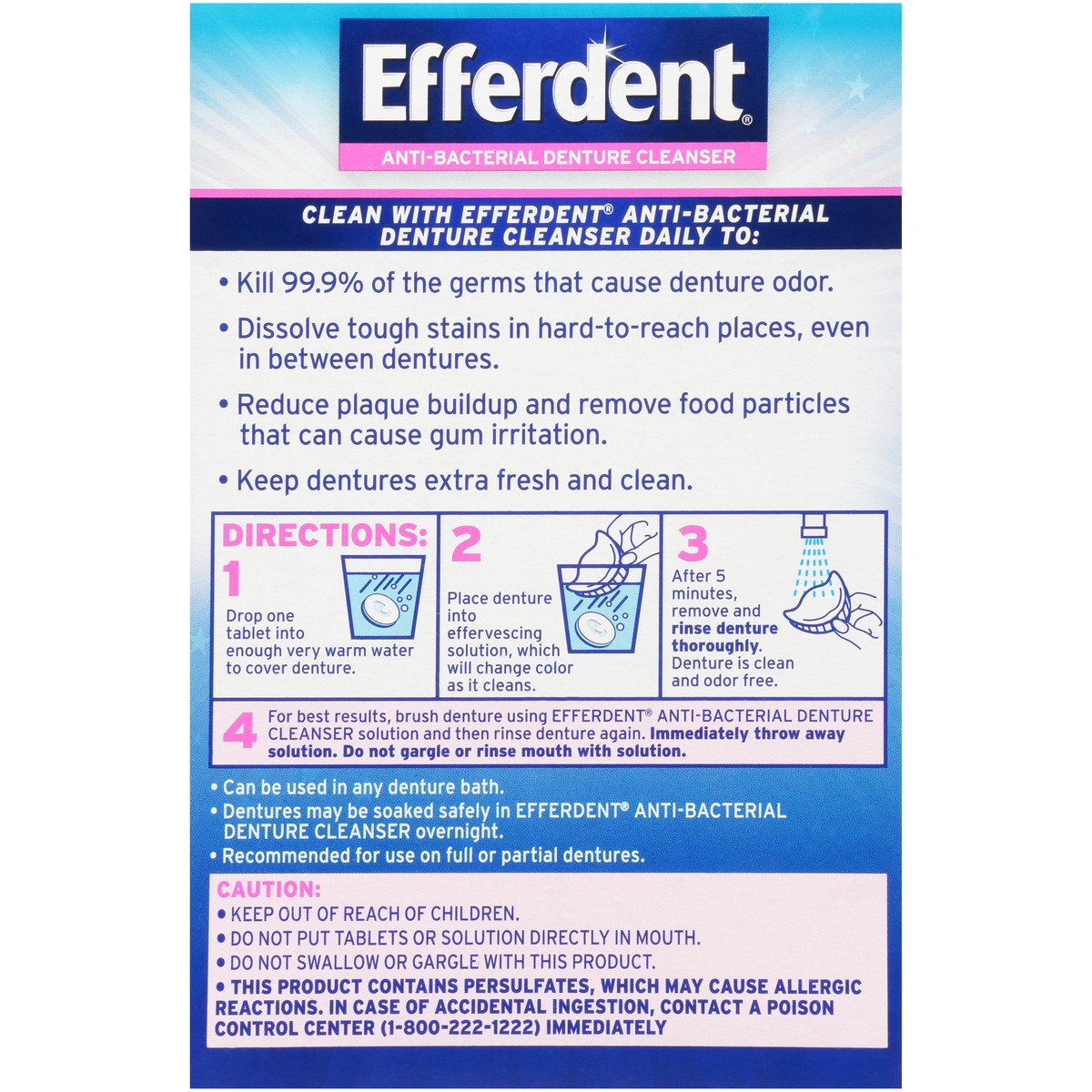 slide 2 of 9, Efferdent Denture & Retainer Cleanser Tablets, Complete Clean, 102 ct