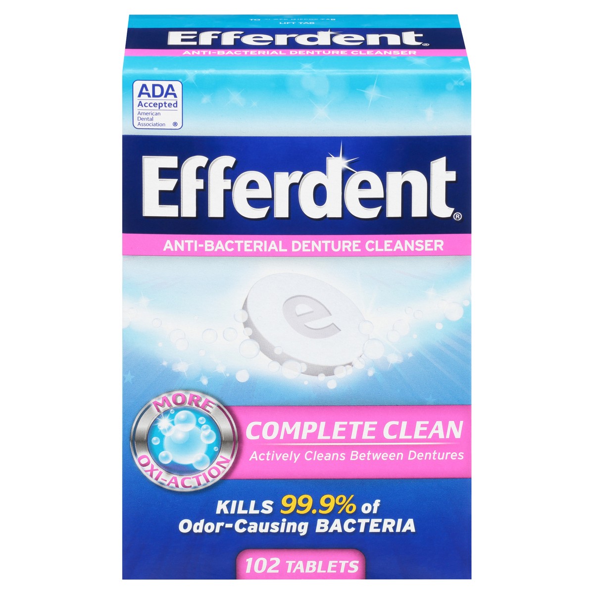slide 3 of 9, Efferdent Denture & Retainer Cleanser Tablets, Complete Clean, 102 ct