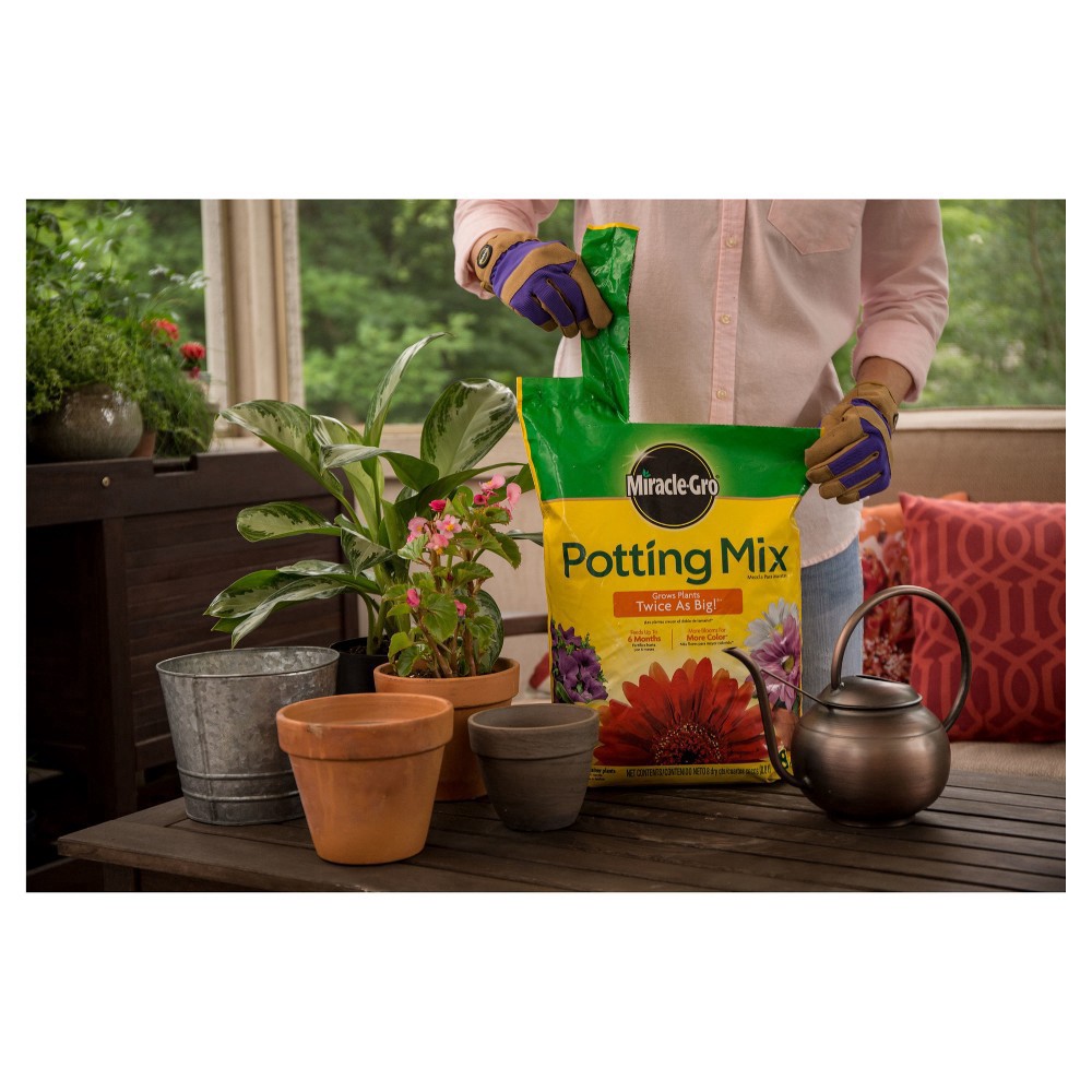 slide 3 of 7, Miracle-Gro Premium Potting Mix 1 Cubic Foot, 1 ct