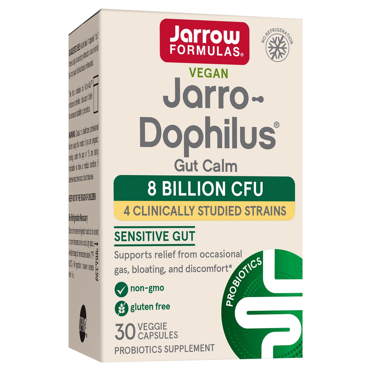 slide 4 of 6, Jarrow Formulas Jarro-Dophilus Gut Calm Probiotic - 8 Billion CFU - 30 Delayed Release Veggie Caps, Supports Relief from Occasional Gas, Bloating & Discomfort, 1 ct