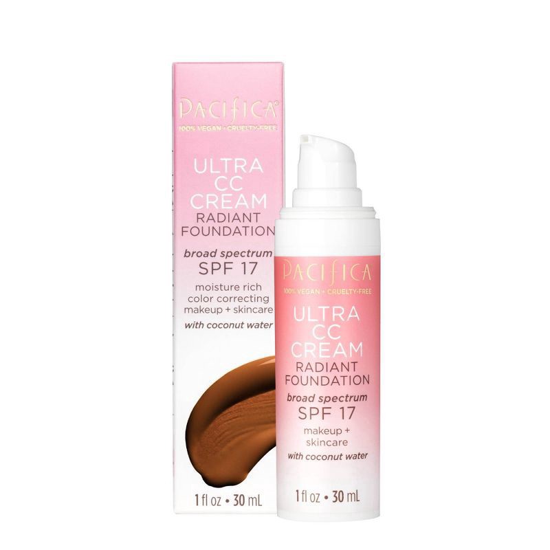 slide 1 of 5, Pacifica Ultra CC Cream Radiant Foundation with SPF 17 - Cool/Deep - 1 fl oz, 1 ct
