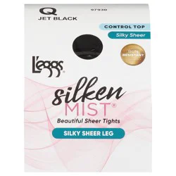 L'eggs Silken Mist Jet Black Silky Sheer Leggings