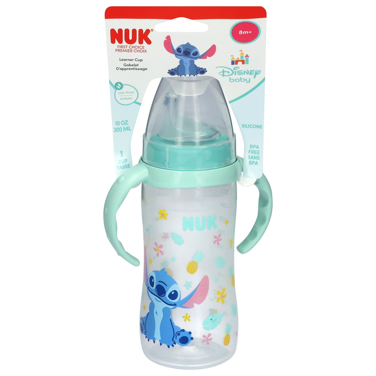slide 1 of 11, NUK 10 fl oz Disney Stitch Large Learner Cup, 10 fl oz