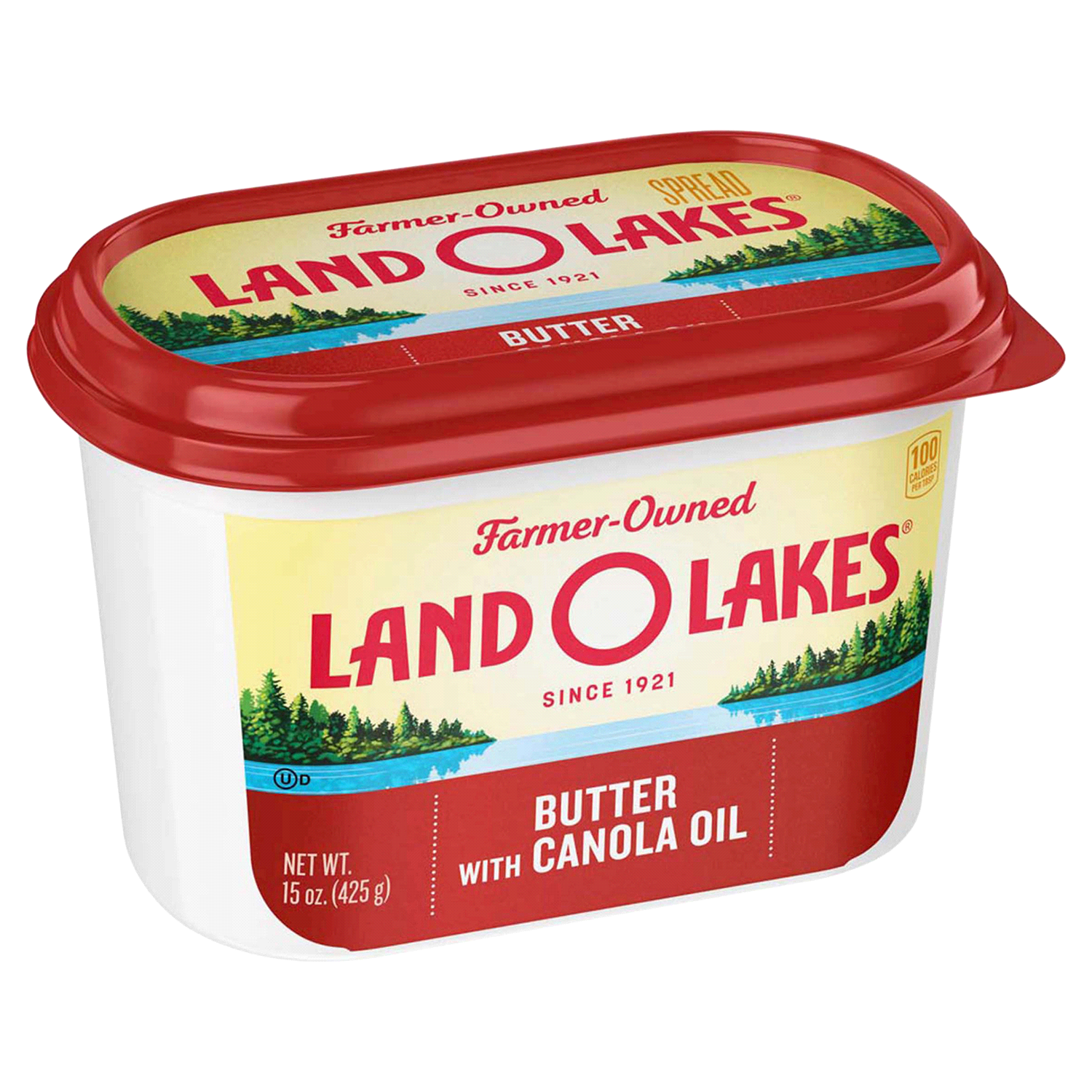 slide 2 of 4, Land O'Lakes Butter with Canola Oil, Spreadable, 15 oz Tub, 15 oz