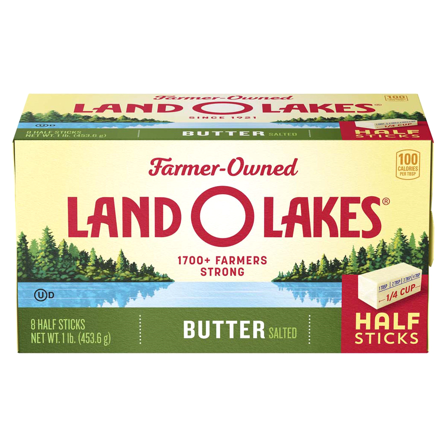 slide 1 of 3, Land O'Lakes Salted Butter in Half Sticks, 8 Half Sticks, 1 lb Pack, 16 oz
