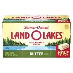 Land O'Lakes Salted Butter in Half Sticks, 8 Half Sticks, 1 lb Pack