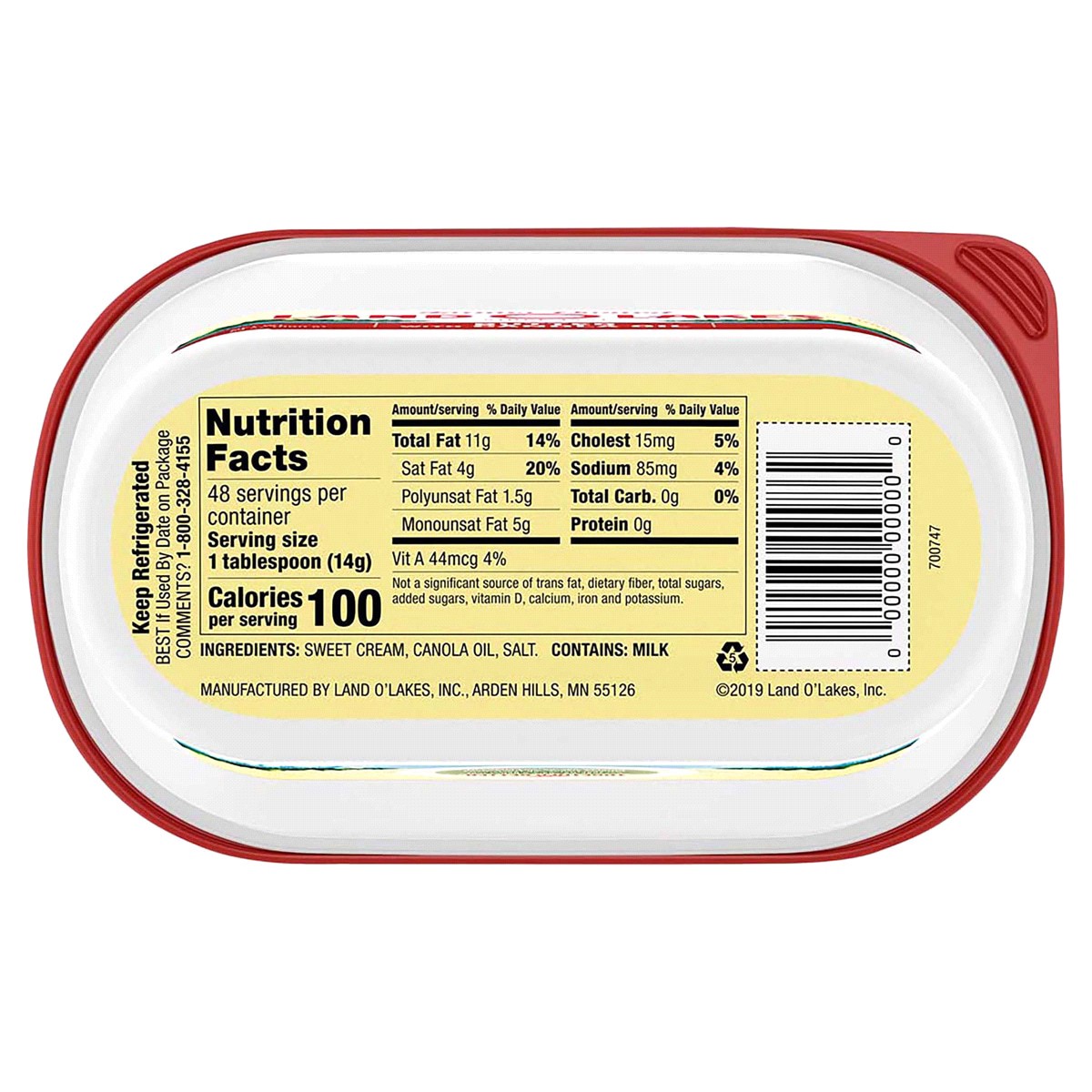 slide 2 of 2, Land O'Lakes Butter with Canola Oil, Spreadable, 24 oz