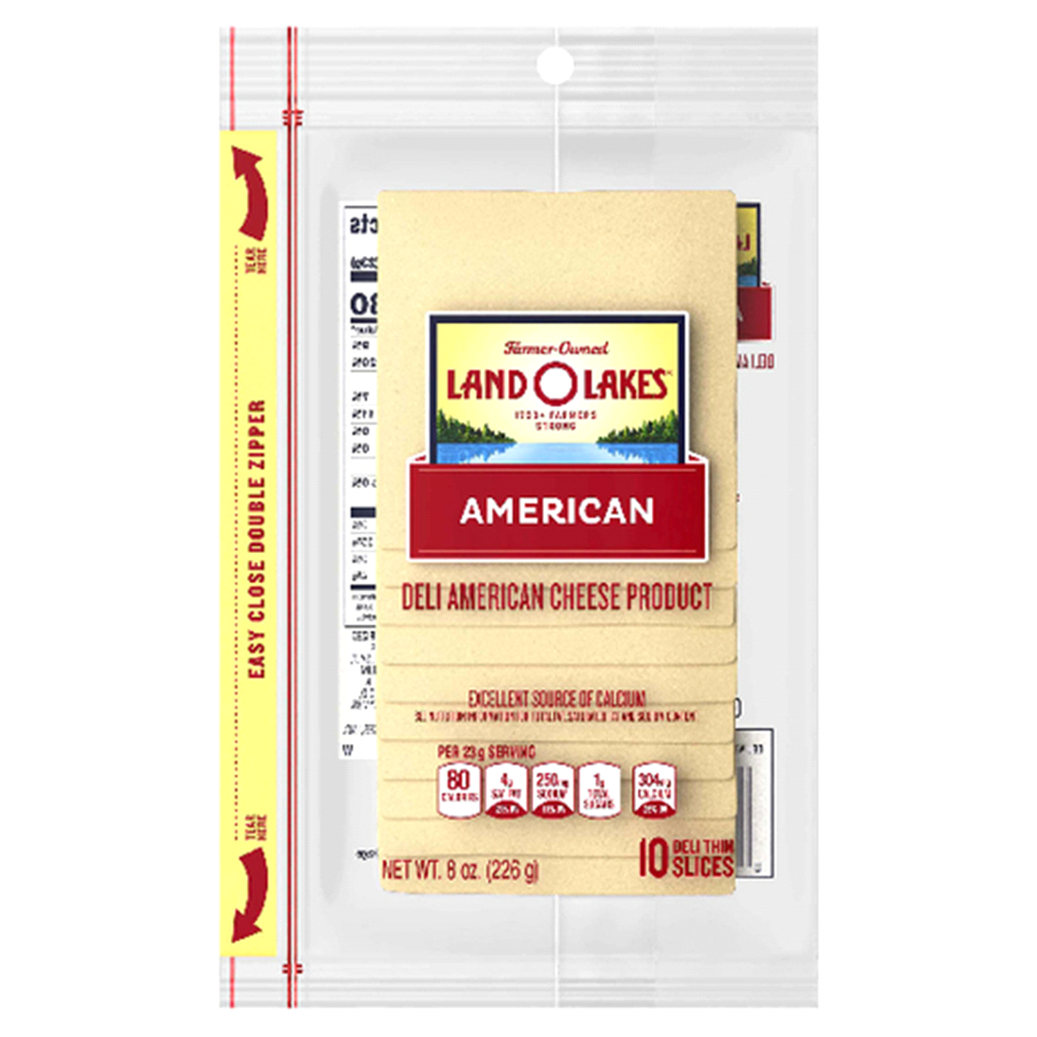 slide 1 of 1, Land O'Lakes White Deli American Cheese, Packaged Sliced Cheese, 8oz, 10 Slices, 8 oz