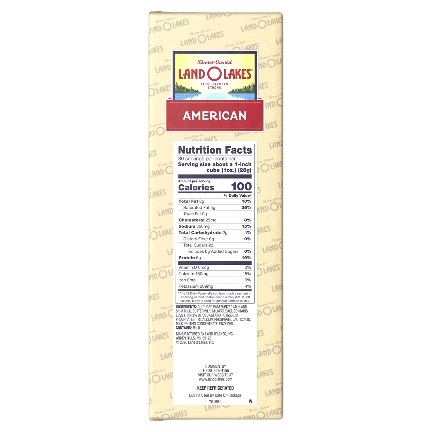 slide 1 of 2, Land O'Lakes White Deli American Cheese Product, Deli Sliced to Order, per lb