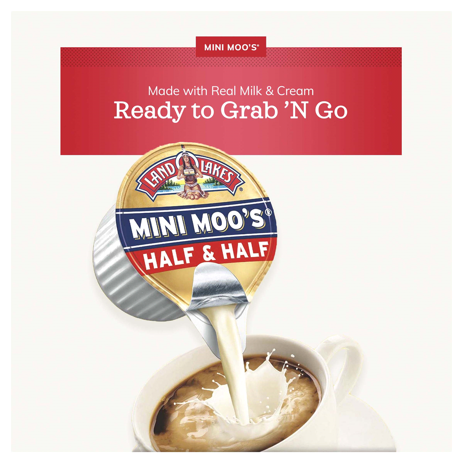 slide 2 of 4, Land O'Lakes Mini Moo’s Half And Half Creamer Singles, 24 Count, 24 ct