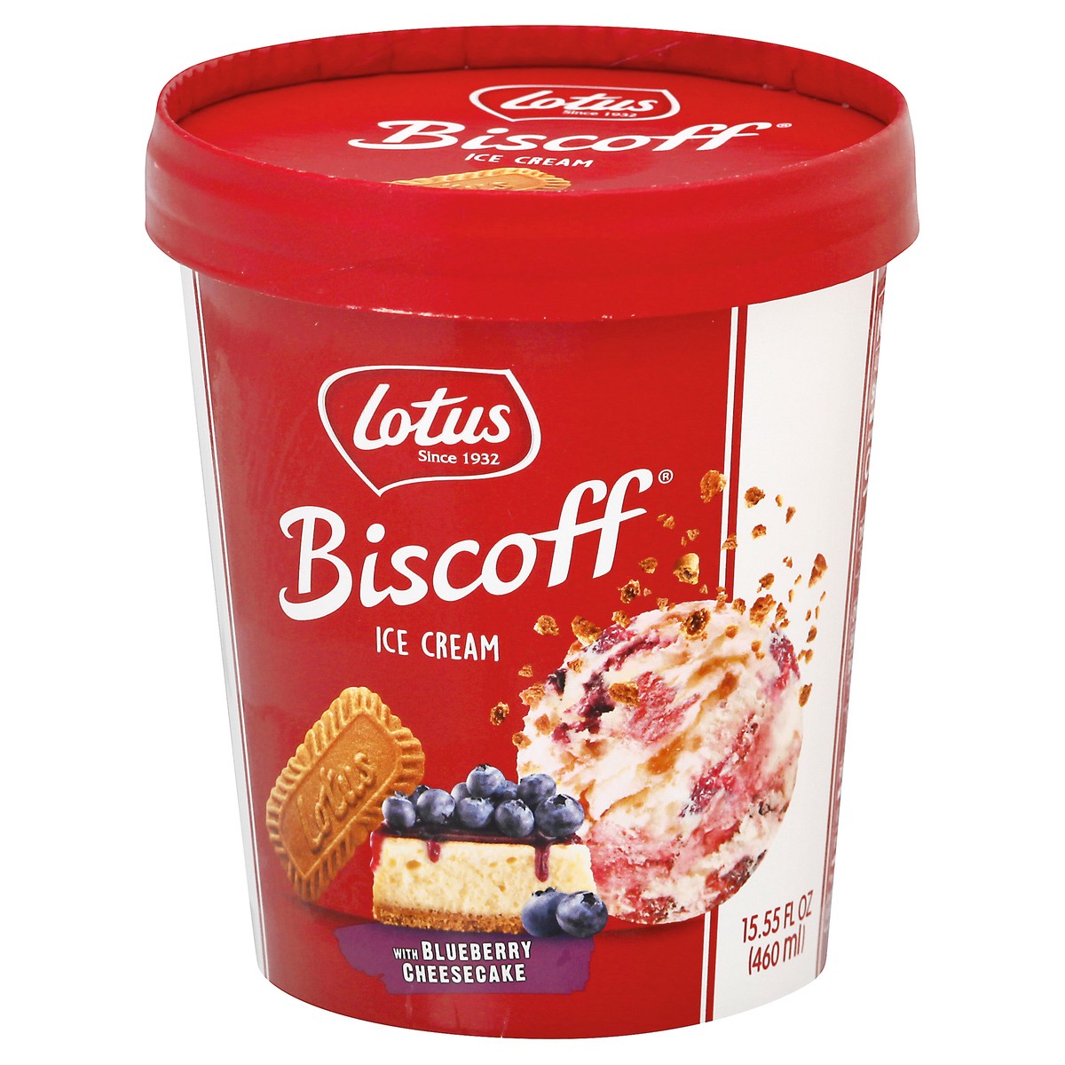 slide 11 of 12, Lotus Biscoff with Blueberry Cheesecake Ice Cream 15.55 oz, 1 pint