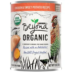 Purina Beyond Organic Wet Dog Food, Organic Chicken & Sweet Potato Adult Recipe Ground Entrée With Broth