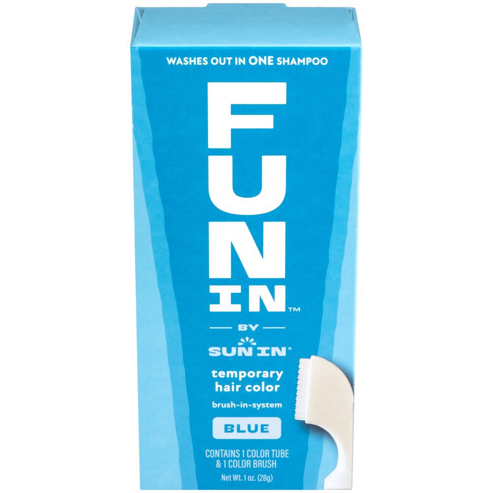 slide 1 of 6, Fun In Blue Brush-in-System Temporary Hair Color 1 oz, 1 oz