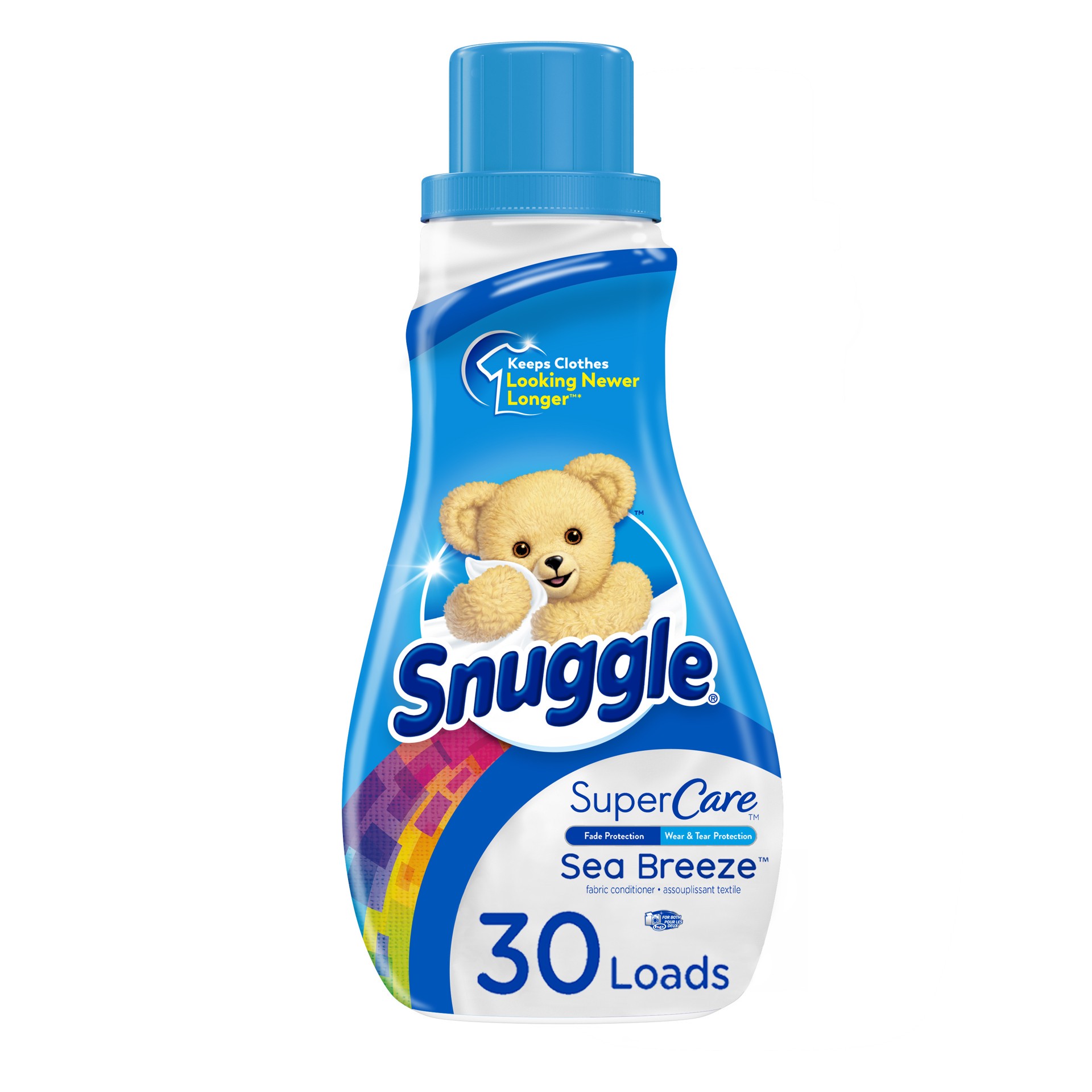 slide 3 of 3, Snuggle SuperCare Liquid Fabric Softener, Sea Breeze, 31.7 Ounce, 30 Loads, 31.70 fl oz