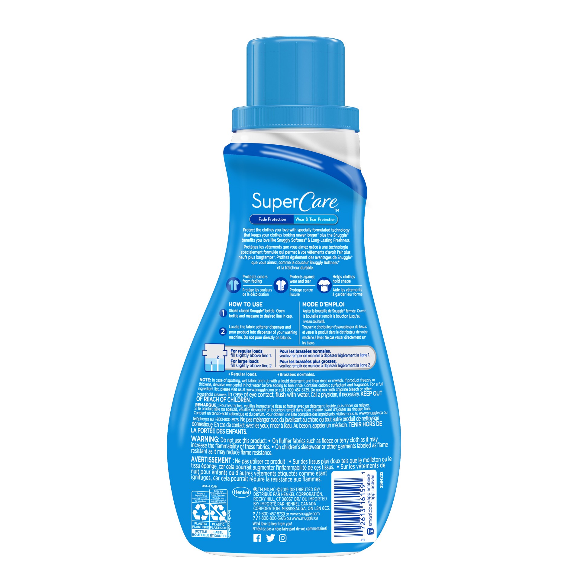 slide 1 of 3, Snuggle SuperCare Liquid Fabric Softener, Sea Breeze, 31.7 Ounce, 30 Loads, 31.70 fl oz