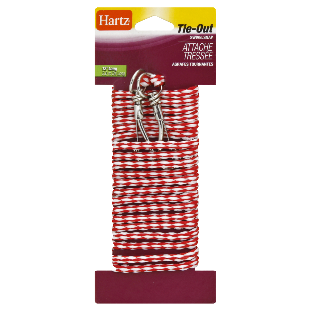 slide 1 of 1, Hartz Braided Tie-Out, 12 ft