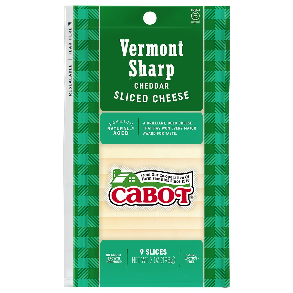 slide 1 of 2, Cabot Vermont Sharp Sliced Cheddar Cheese, 7 oz, 7 oz