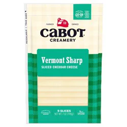 Cabot Vermont Sharp Cheddar Cheese Slices