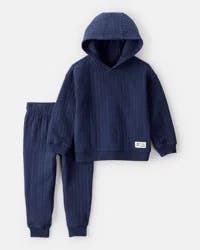 Carter's Toddler Boy 2-Piece Hooded Tee & Pant Set - Navy Navy 3T
