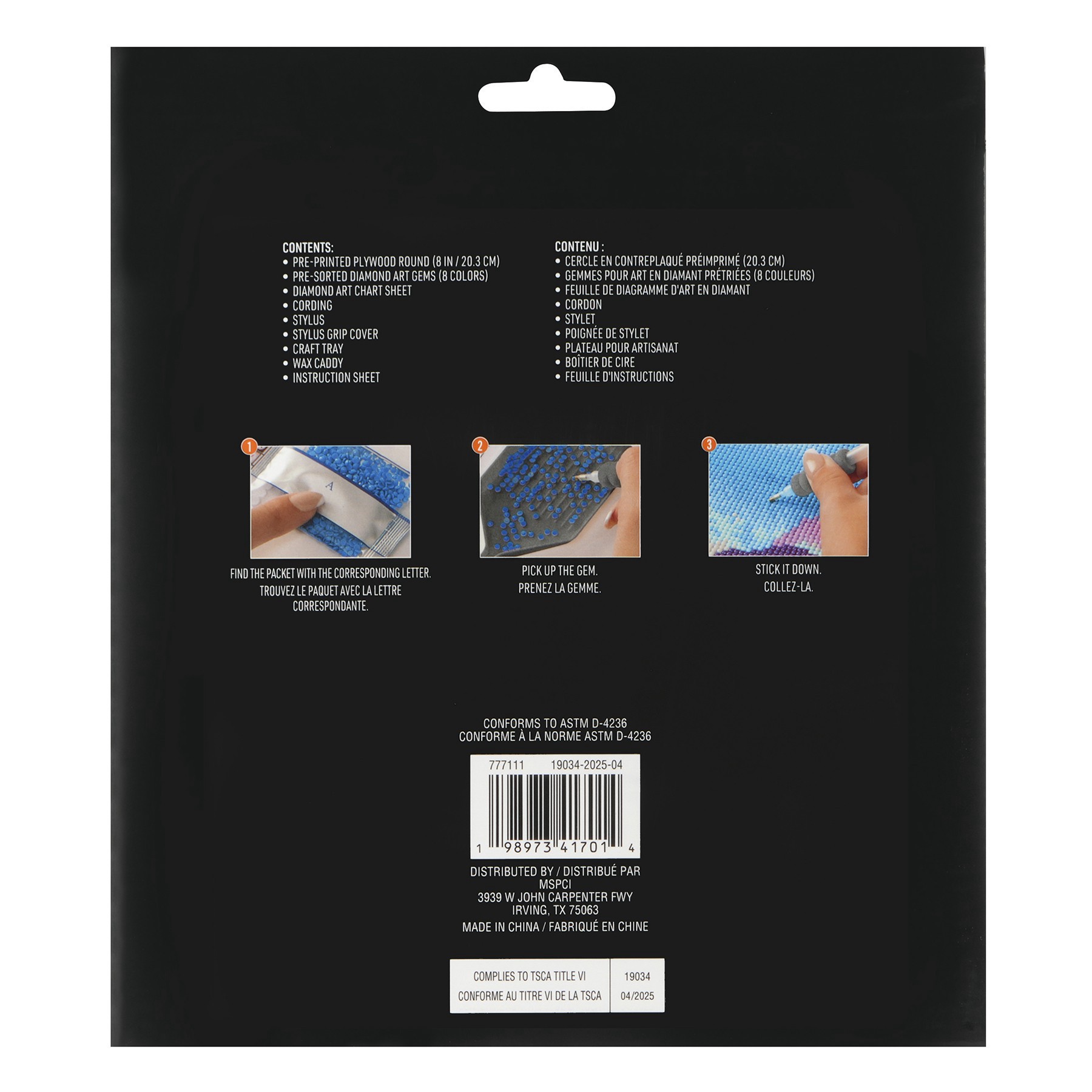 slide 2 of 4, 8" Glow-In-The-Dark Bats Round Wood Plaque Diamond Art Kit By Make Market, 8 in