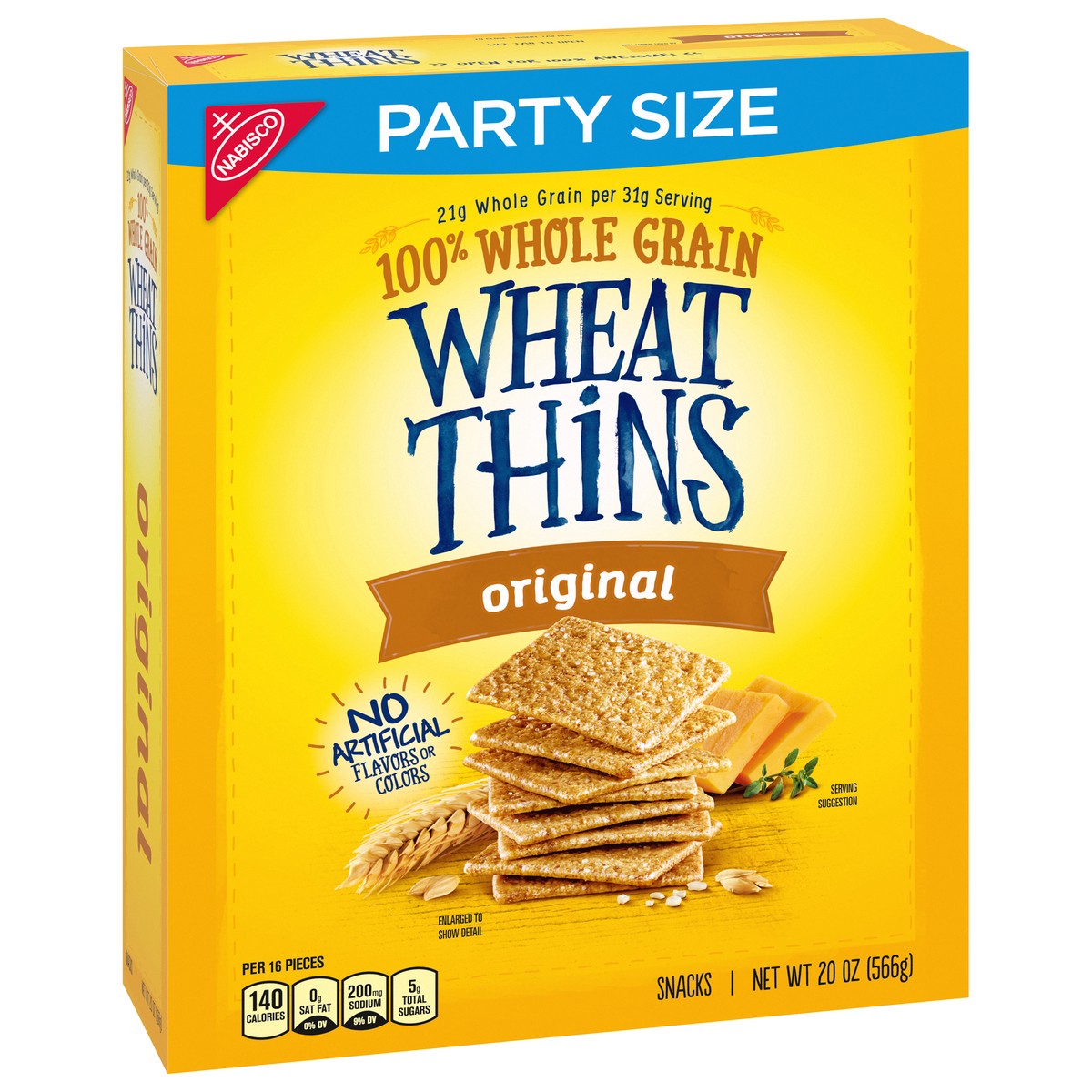 slide 10 of 14, Wheat Thins Original Whole Grain Wheat Crackers, Party Size, 20 oz Box, 20 oz