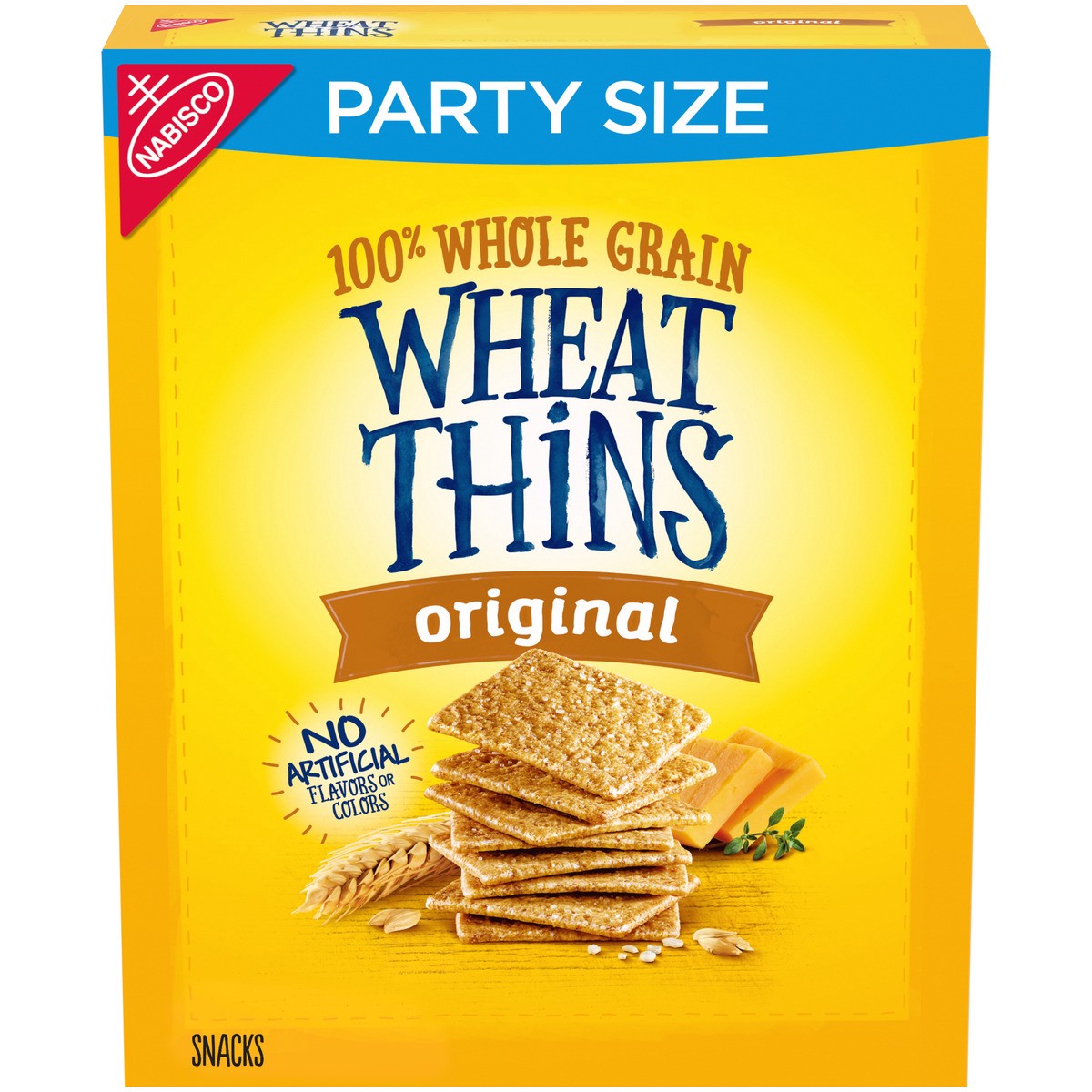 slide 3 of 14, Wheat Thins Original Whole Grain Wheat Crackers, Party Size, 20 oz Box, 20 oz