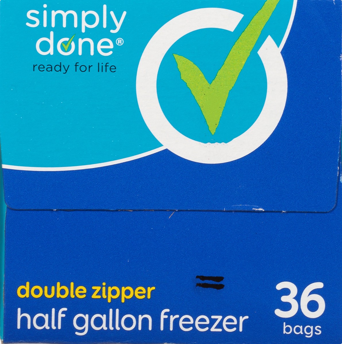 slide 7 of 8, Simply Done Freezer Bags, Double Zipper, Half Gallon, 36 ct