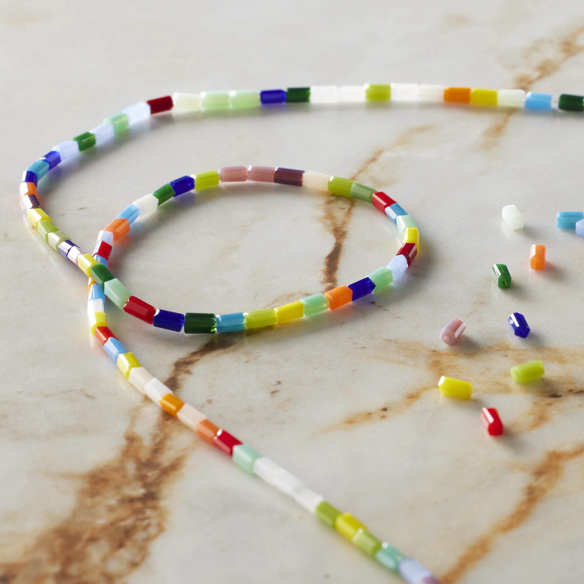 slide 3 of 3, Multicolor Faceted Glass Tube Beads, 4mm By Bead Landing, 4 mm