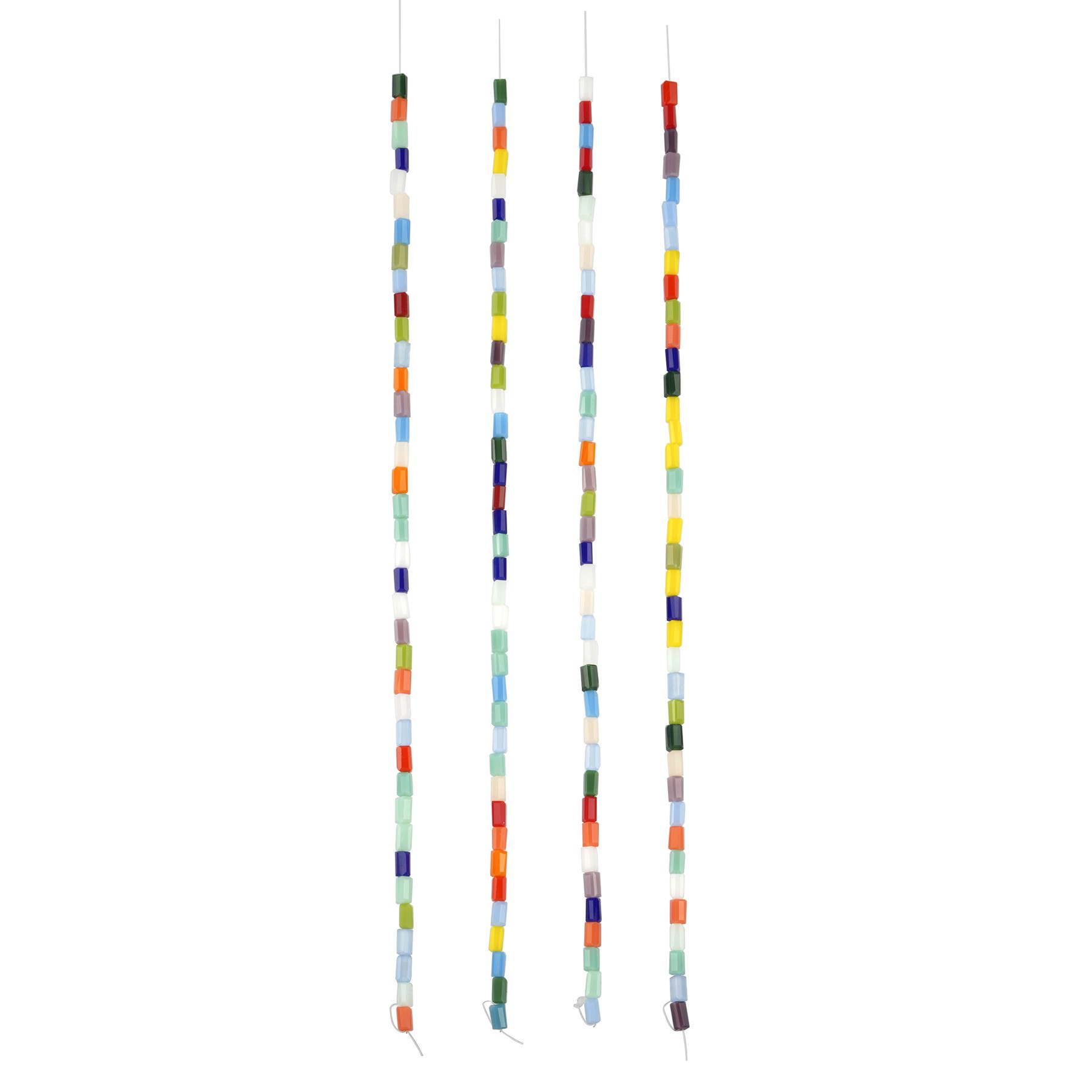slide 2 of 3, Multicolor Faceted Glass Tube Beads, 4mm By Bead Landing, 4 mm