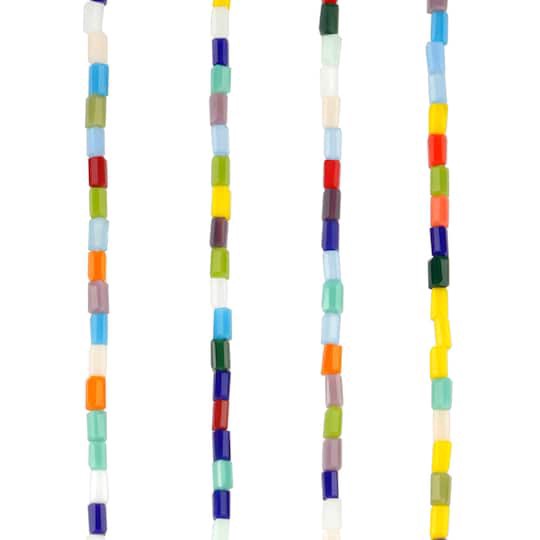 slide 1 of 3, Multicolor Faceted Glass Tube Beads, 4mm By Bead Landing, 4 mm