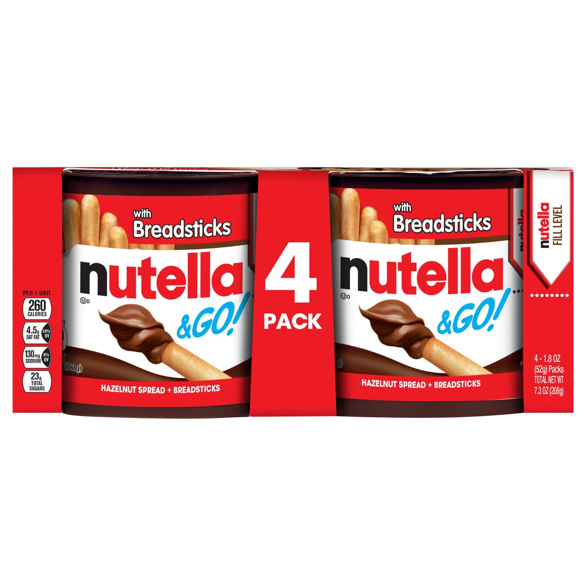 slide 1 of 11, Nutella & Go! Hazelnut Spread + Breadsticks 4 - 1.8 oz Packs, 4 ct
