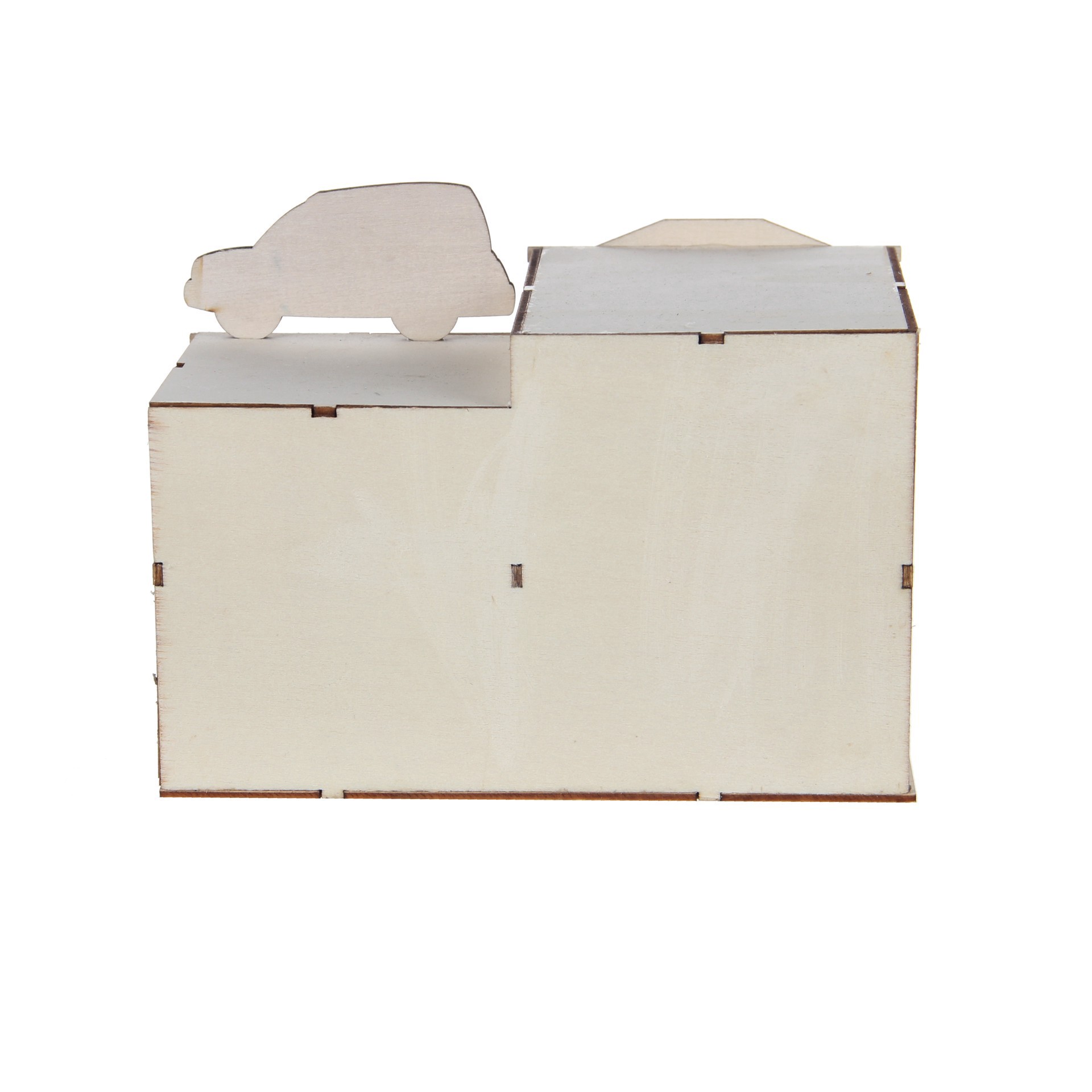 slide 3 of 5, 8" Diy Village Hearse Shop Led Wood Decor By Make Market, 8 in