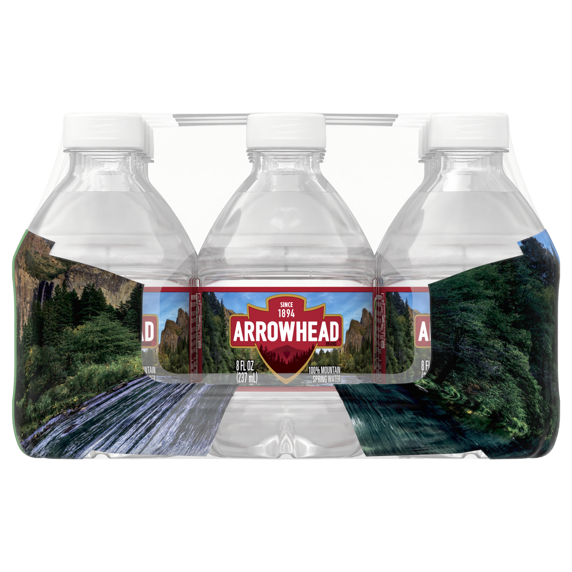 slide 3 of 5, ARROWHEAD Brand 100% Mountain Spring Water, 8-ounce mini plastic bottles  (Pack of 12), 