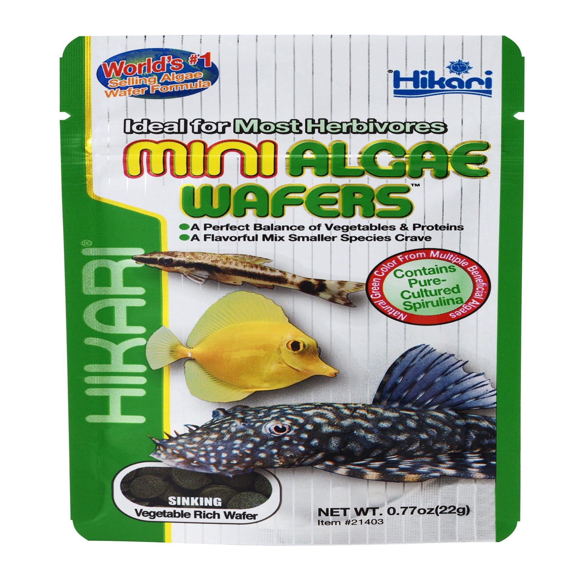 slide 1 of 1, Hikari Tropical Mini Algae Wafers, 0.77 oz., 1 ct