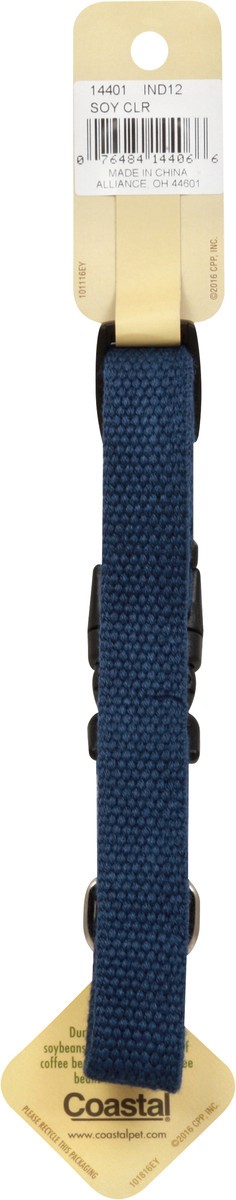 slide 4 of 6, New Earth Soy Adjustable Dog Collar, Indigo, X-Small - 5/8" x 8"-12", 5/8 in