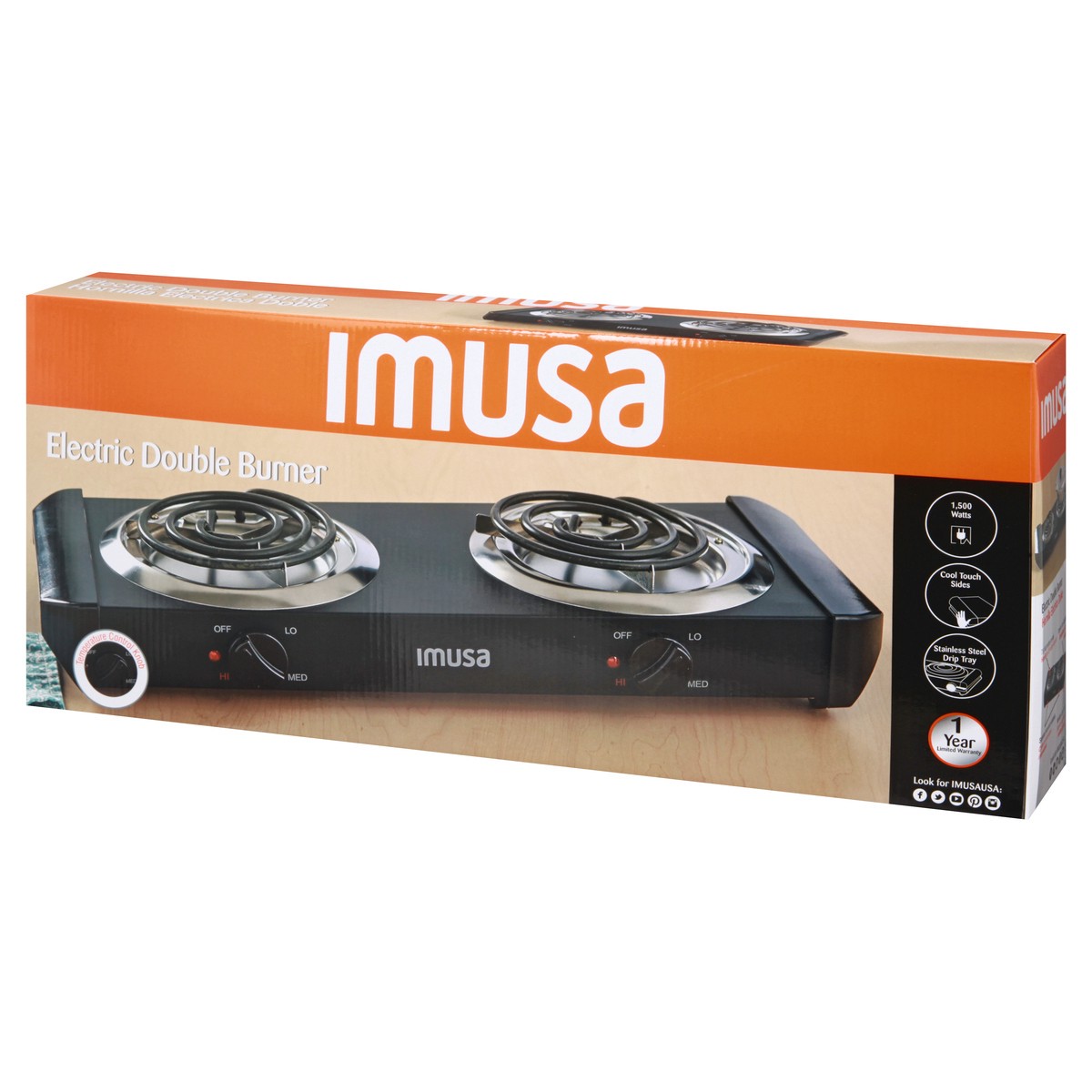 slide 7 of 9, IMUSA Electric Double Burner 1 ea, 1 ct