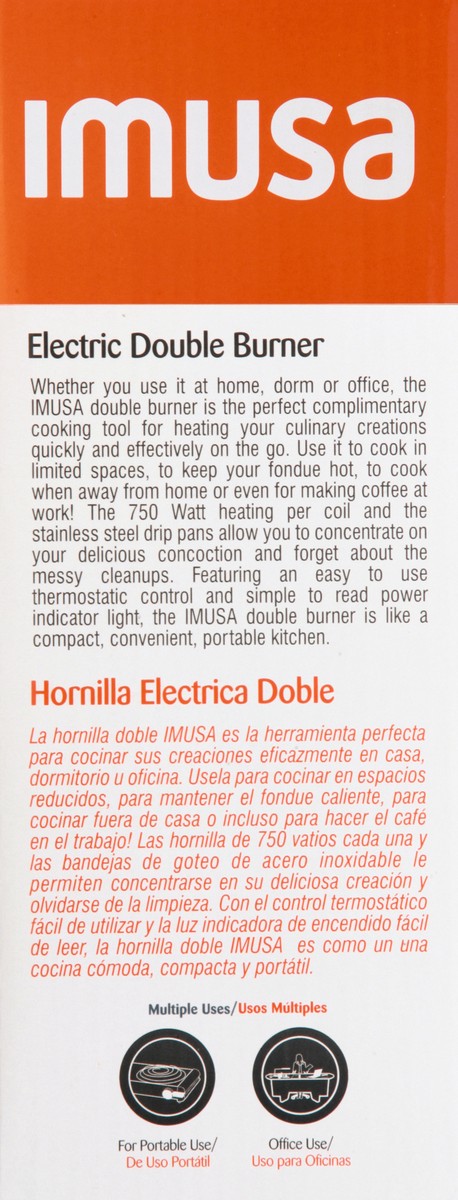 slide 6 of 9, IMUSA Electric Double Burner 1 ea, 1 ct