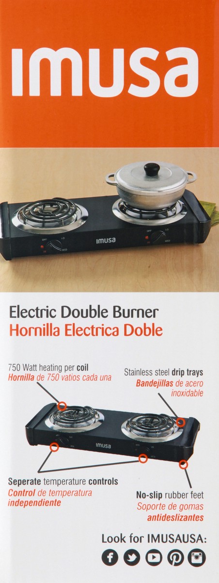 slide 8 of 9, IMUSA Electric Double Burner 1 ea, 1 ct