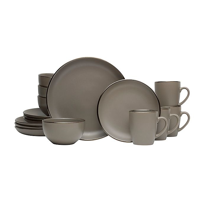 slide 1 of 5, Pfaltzgraff Hadlee Dinnerware Set - Grey, 16 ct